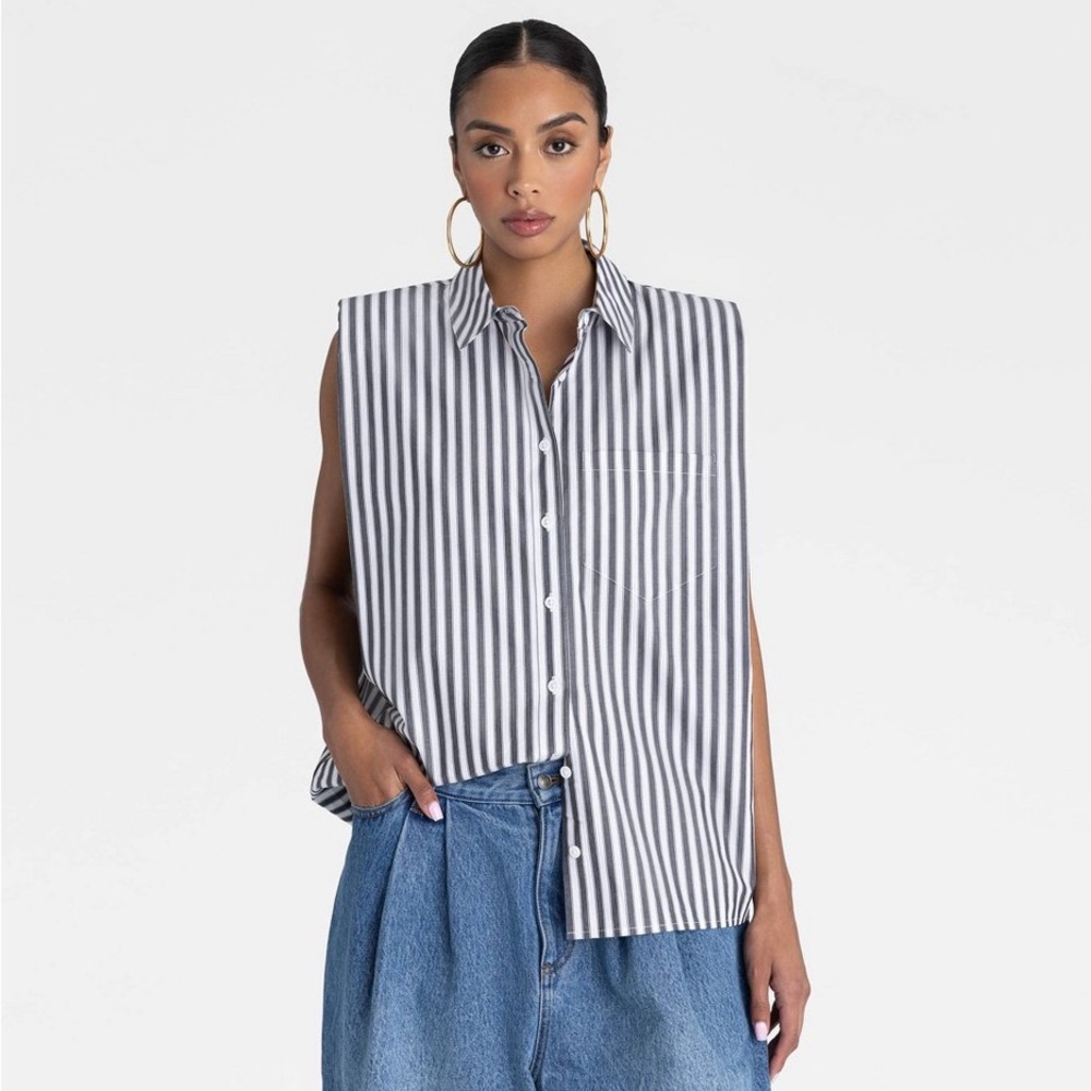 KBB by KAHLANA Women's Sleeveless The Shoulder Pad Shirt